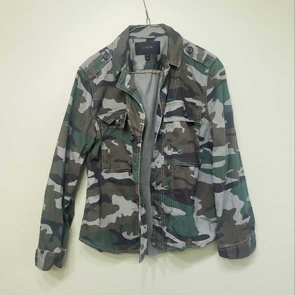 J Crew Camo Jacket Size Medium - Picture 1 of 6